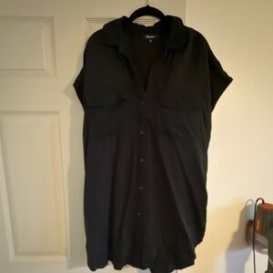 Madewell Black Button-Front Shirt Dress